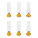 Jogo 6 Taças Champanhe Base Esfera Âmbar e Transparente 240ml