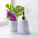 Kit para Banheiro Cerâmica Londres Branco e Dourado 3 Peças