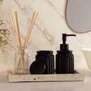 Kit para Banheiro em Cerâmica Stripes Preto 2 Peças