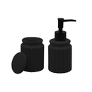 Kit para Banheiro em Cerâmica Stripes Preto 2 Peças