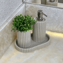 Kit para Banheiro em Polirresina Canelado 3 Peças