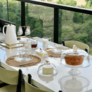 Kit para Mesa Posta Café Golden Bird 8 Peças