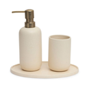 Kit para Banheiro Plain em Cerâmica Off White 3 Peças