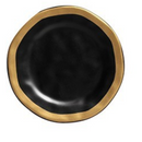 Prato Sobremesa com Filete Amassada Preto Fosco 20cm