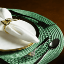 Prato de Sobremesa Dubai Branco e Dourado 21cm