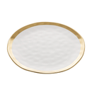 Prato Raso de Porcelana Dubai Branco e Dourado 25cm