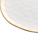 Prato Raso de Porcelana Dubai Branco e Dourado 25cm