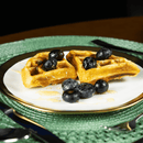 Prato de Sobremesa Dubai Branco e Dourado 21cm