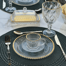 Faqueiro Elegant Estilo Bambu em Aço Inox Champanhe 16 Peças