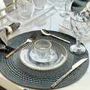 Faqueiro Elegant Estilo Bambu em Aço Inox Champanhe 16 Peças