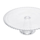 Prato Para Bolo Cristal Com Pé Pearl Bolinha - 31 cm