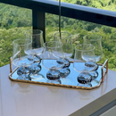 Jogo 6 Taças de Vidro Base Esfera Fume 440ml