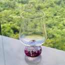 Jogo 6 Taças Base Esfera Rosa e Transparente 440ml