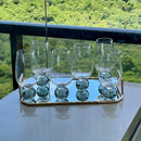 Jogo 6 Taças Base Esfera Fume e Transparente 550ml