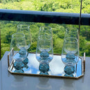 Jogo 6 Taças Base Esfera Fume e Transparente 550ml