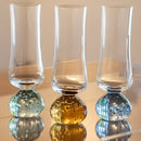 Jogo 6 Taças Champanhe Base Esfera Âmbar e Transparente 240ml